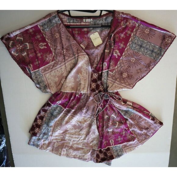 Intimately Free People OB1963838 Women's Sz M Mauve Oasis Wrap Romper - Picture 6 of 9